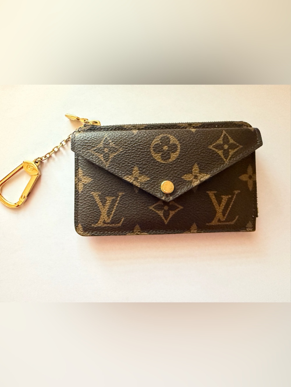 Louis Vuitton Recto Verso Monogram Card & Key Pouch - Brown with Gold Hardware